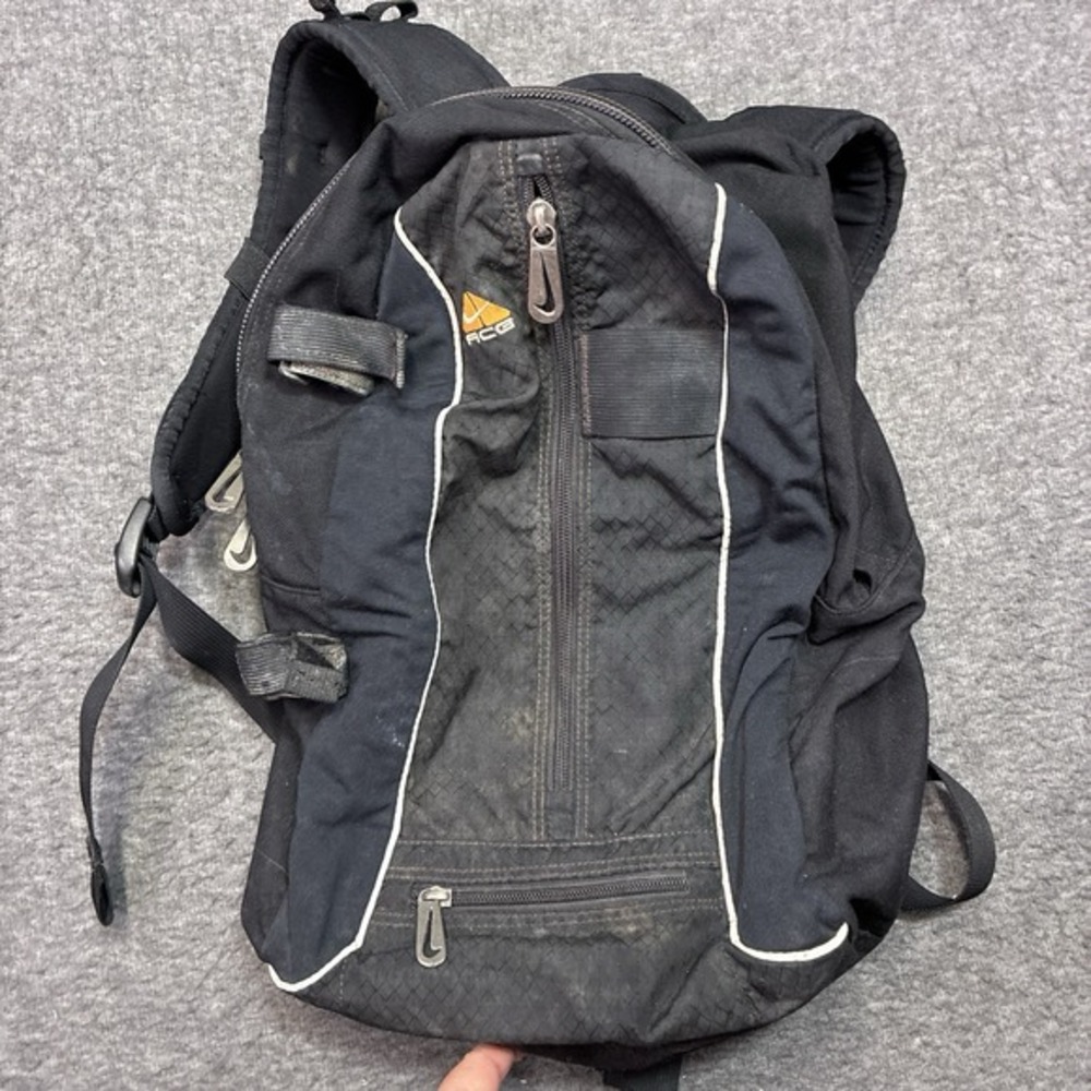 Vintage‎ 90s Nike ACG Small Backpack Black  Center Zip Gorpcore Hiking Gorp